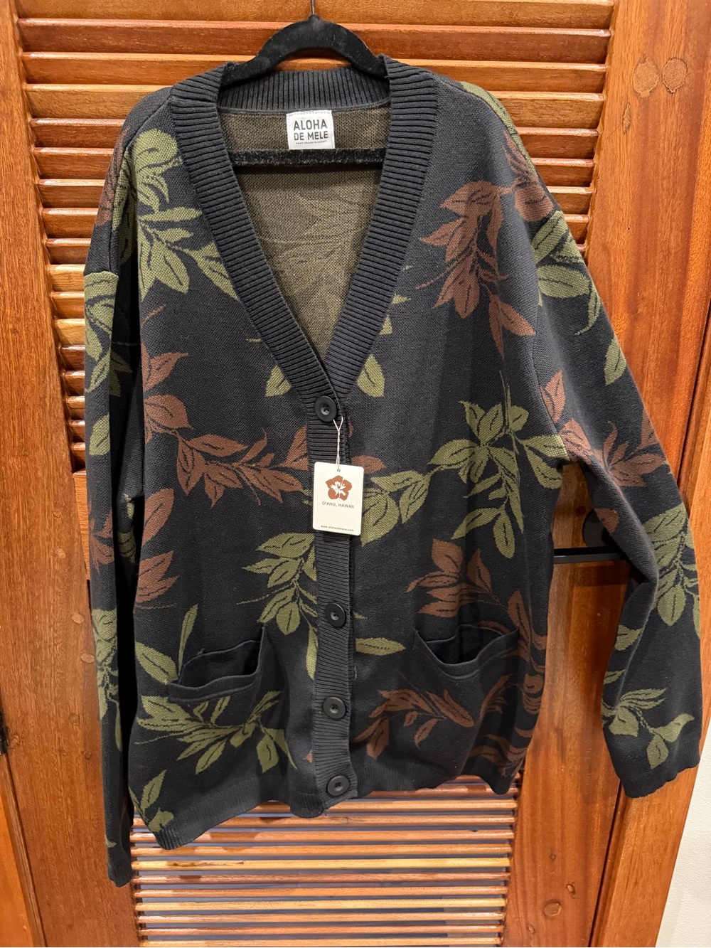 Aloha De Mele | Camo Maile Oversized Knit Cardigan Sweater | Size M/L